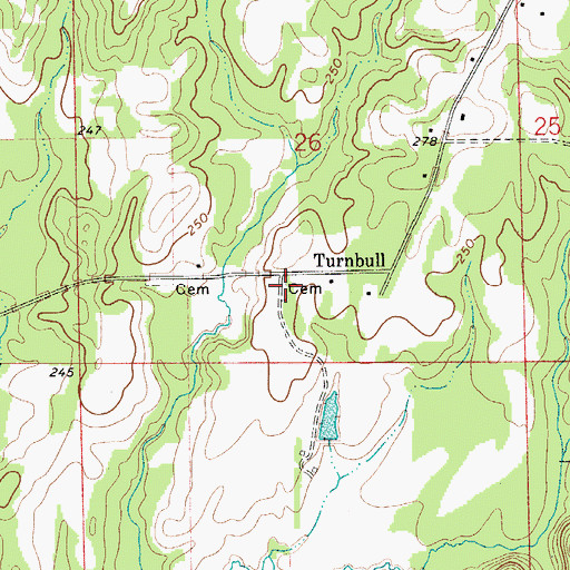Topographic Map of Turnbull Cemetery, AL