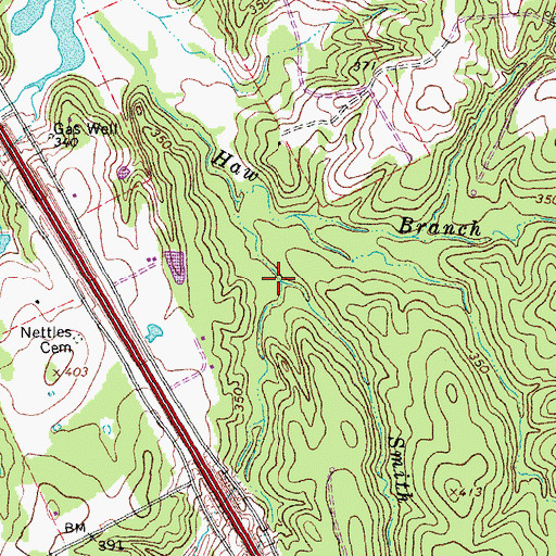 Topographic Map of Right Branch, TX