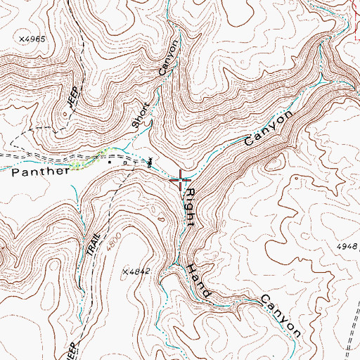 Topographic Map of Right Hand Canyon, TX