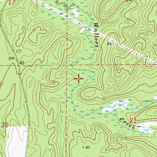 Topographic Map of Wallers Mill (historical), AL
