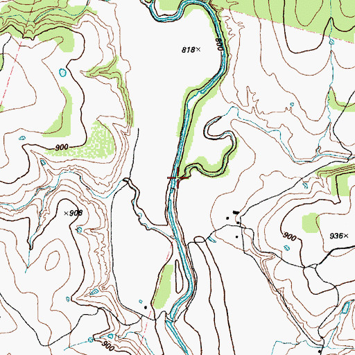 Topographic Map of Riley Branch, TX