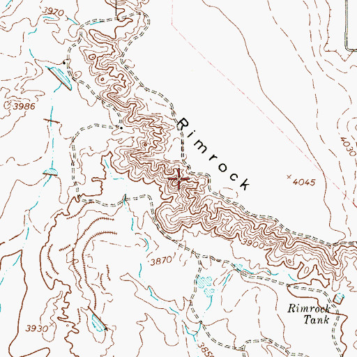 Topographic Map of Rimrock, TX