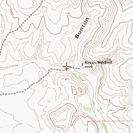 Topographic Map of Rincon Canyon, TX