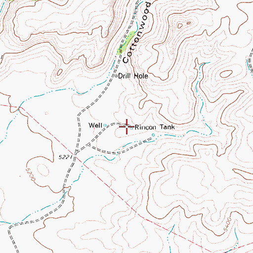 Topographic Map of Rincon Tank, TX