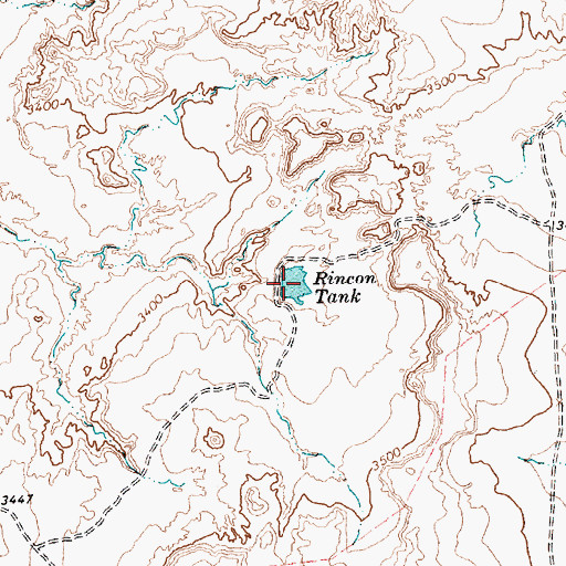 Topographic Map of Rincon Tank, TX