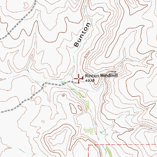 Topographic Map of Rincon Windmill, TX