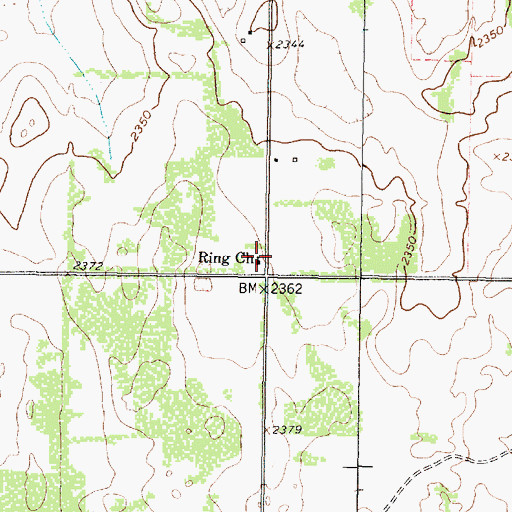 Topographic Map of Ring Church, TX
