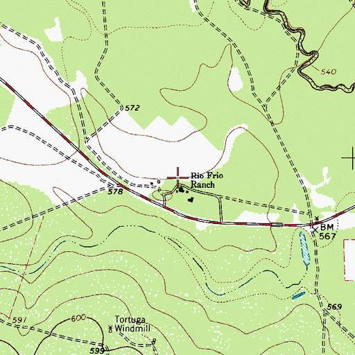 Topographic Map of Rio Frio Ranch, TX