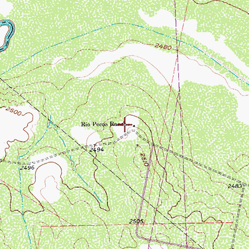 Topographic Map of Rio Pecos Ranch, TX