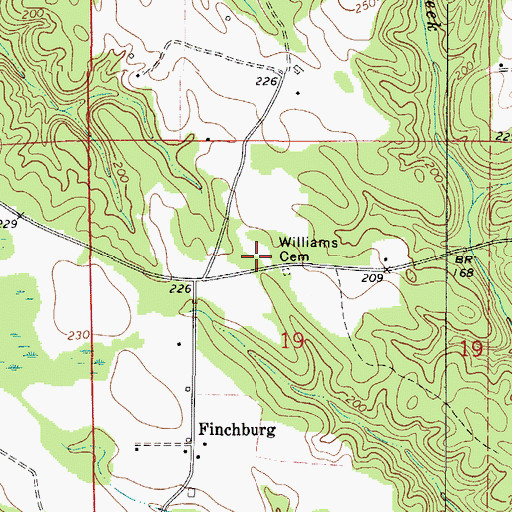 Topographic Map of Williams Chapel (historical), AL