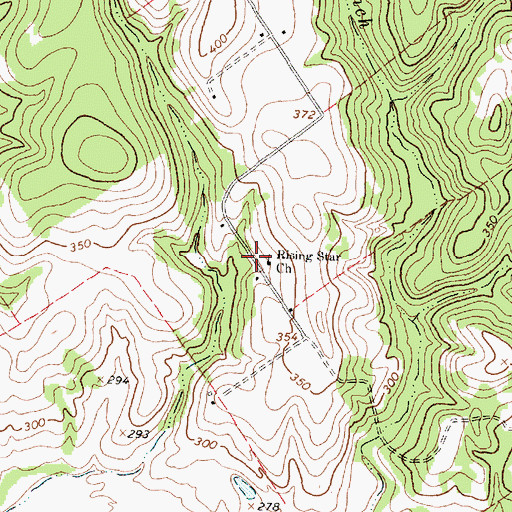Topographic Map of Rising Star Church, TX