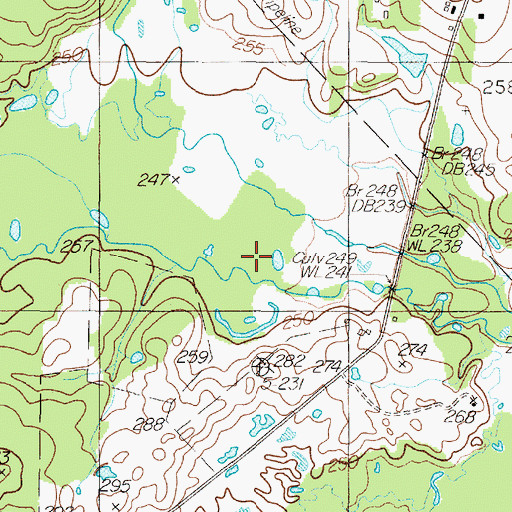 Topographic Map of Risinger Creek, TX