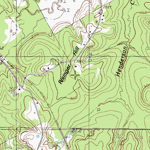 Topographic Map of Risinger Hill, TX