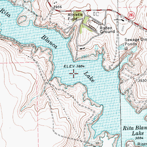 Topographic Map of Rita Blanca Lake, TX