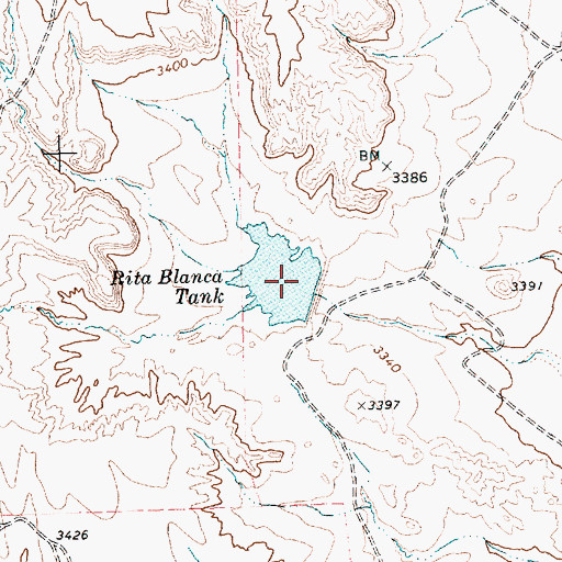 Topographic Map of Rita Blanca Tank, TX