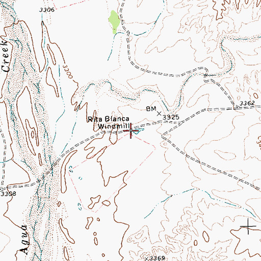 Topographic Map of Rita Blanca Windmill, TX