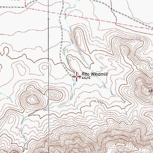 Topographic Map of Rito Windmill, TX