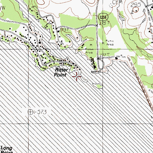 Topographic Map of Ritter Point, TX