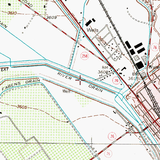Topographic Map of River Drain, TX