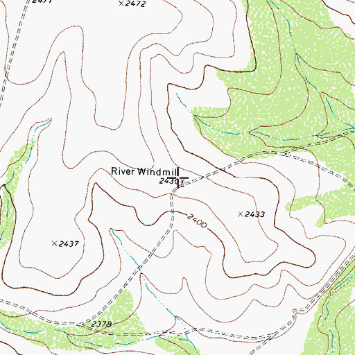 Topographic Map of River Windmill, TX