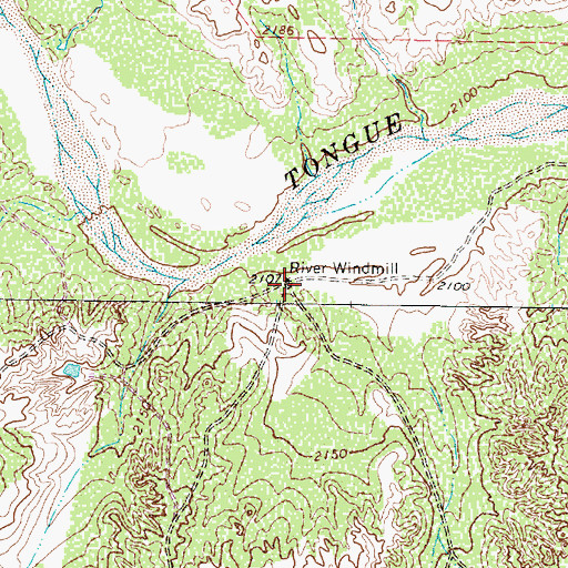 Topographic Map of River Windmill, TX