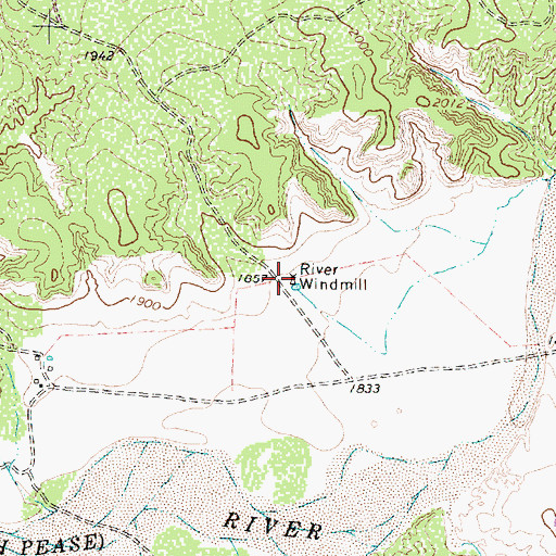 Topographic Map of River Windmill, TX