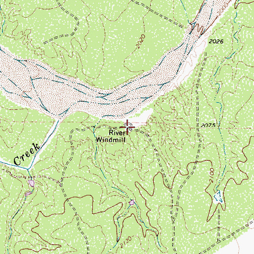 Topographic Map of River Windmill, TX