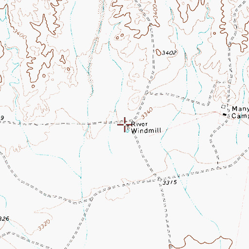 Topographic Map of River Windmill, TX
