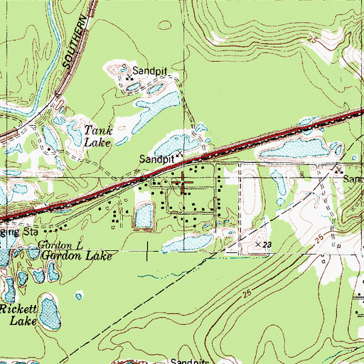 Topographic Map of Riverdale Church, TX