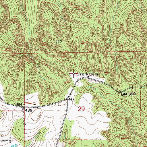 Topographic Map of York Chapel, AL