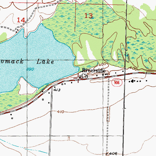 Topographic Map of Riverside Church, TX