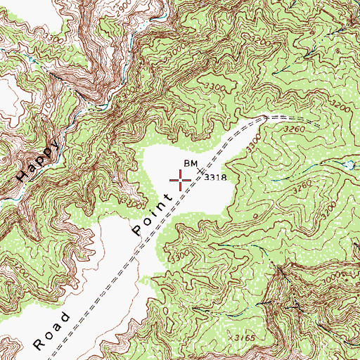 Topographic Map of Road Point, TX