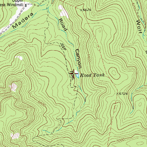 Topographic Map of Road Tank, TX