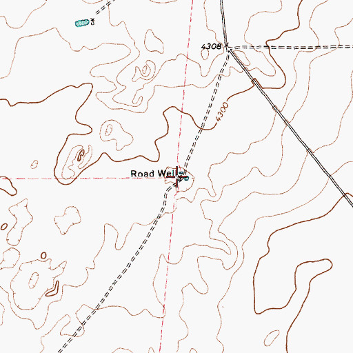 Topographic Map of Road Well, TX