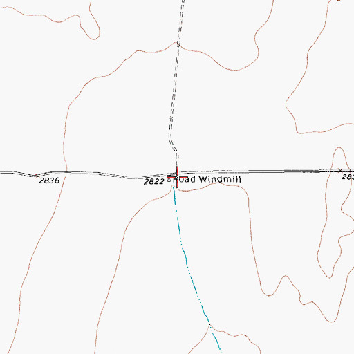 Topographic Map of Road Windmill, TX