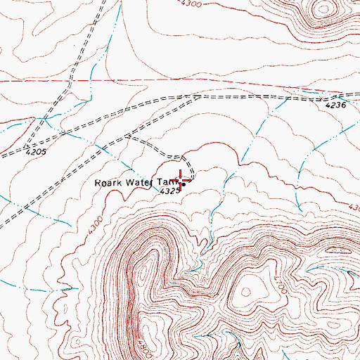 Topographic Map of Roark Water Tank, TX
