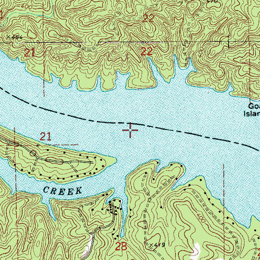 Topographic Map of Big Island (historical), AL