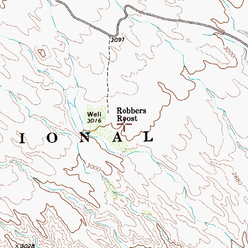 Topographic Map of Robbers Roost, TX