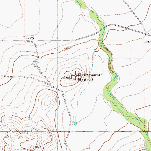 Topographic Map of Robbers Roost, TX