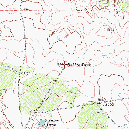 Topographic Map of Robbie Tank, TX