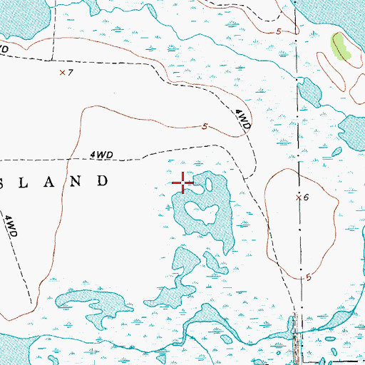 Topographic Map of Robbins Slough, TX