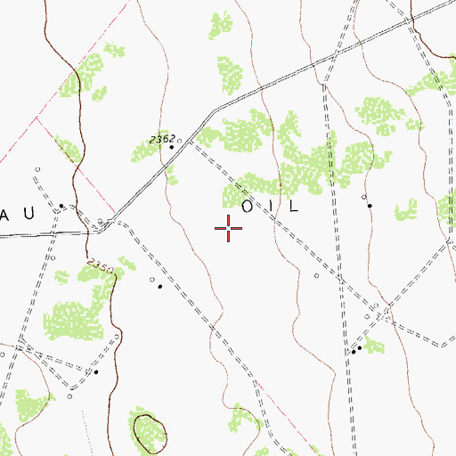 Topographic Map of Roberdeau Oil Field, TX