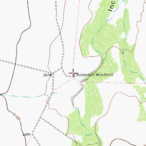 Topographic Map of Roberson Windmill, TX