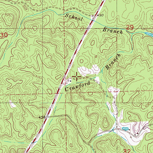 Topographic Map of Brewer School (historical), AL