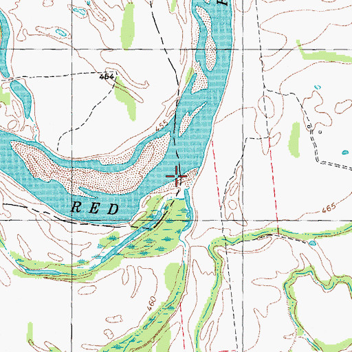 Topographic Map of Robert Springs Branch, TX