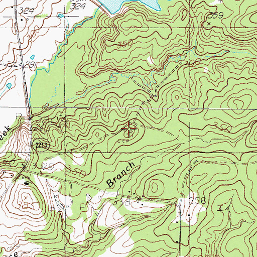 Topographic Map of Roberts Cemetery, TX