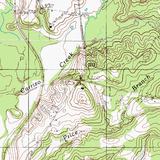 Topographic Map of Roberts Church, TX