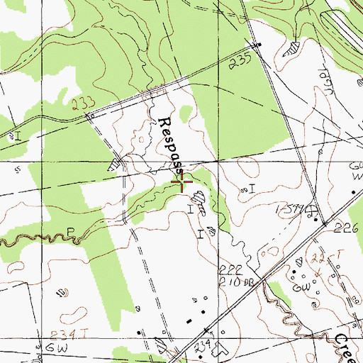 Topographic Map of Roberts Creek, TX