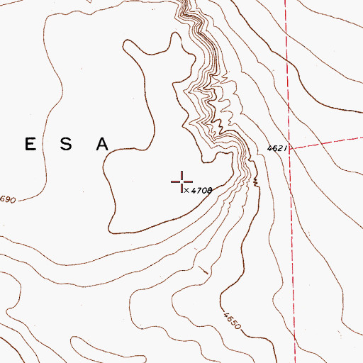 Topographic Map of Roberts Mesa, TX