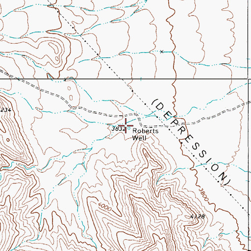 Topographic Map of Roberts Well, TX